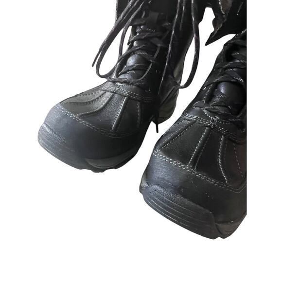 Clarks Mazlyn Arctic Duck Snow Boots Black Leather Insulated Faux Fur Size 7.5 M - Picture 2 of 12